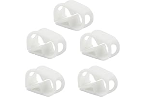 Auvotuis 1/4" - 5/16" Plastic Tubing Clamps, 5 Pcs Tube Clamp, Peg Tube Clip, Laboratory Pinch Valve Flow Control Hose Clamp for Control Wine, Beer Bottle and Infusion Bottle (White)