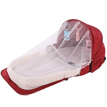 red baby bassinet