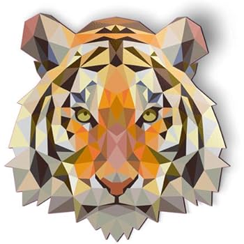 Tiger Modern Art Triangles - Magnet - Car Fridge Locker - Select Size