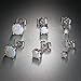 VOLUKA Opal Stud Earrings 18K White Gold Plated for Womens Sensitive Ears 3 Pairs 3/5/7mm