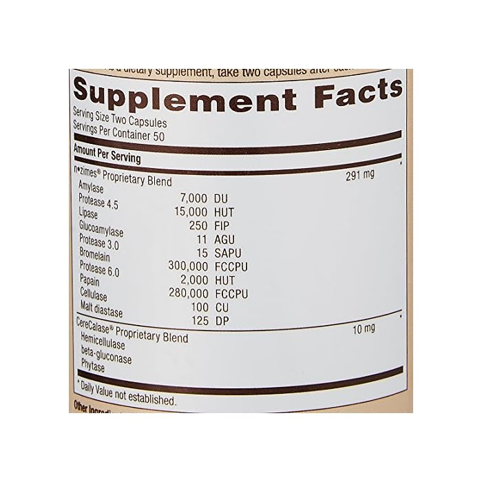 GNC Natural Brand Super Digestive Enzymes Promotes Protein, Carbohydrate and Fat Digestion