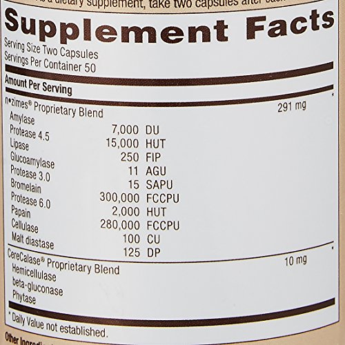GNC Natural Brand Super Digestive Enzymes Promotes Protein, Carbohydrate and Fat Digestion