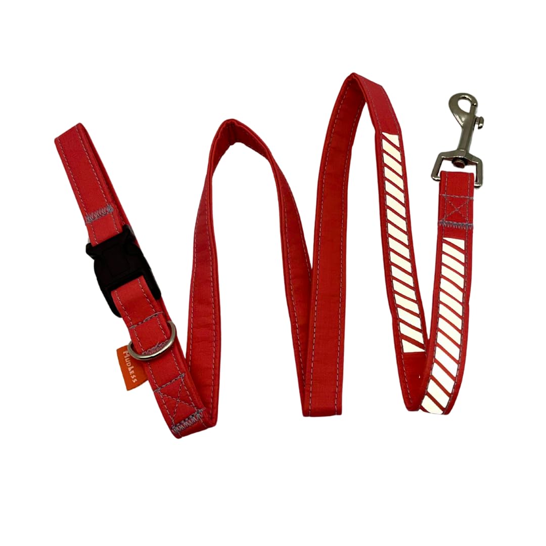 MUDLESS Reflective Waterproof Dog Leash with Buckle Handle - 120cm Strong Comfortable Dog Training Leads for Daily Walks, Helping Stop Pulling - for Small to Large Dogs (Tawny Orange, XL)