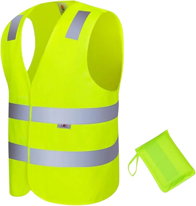 GOGO Bright Breathable Neon Yellow High Visibility Safety Vest with