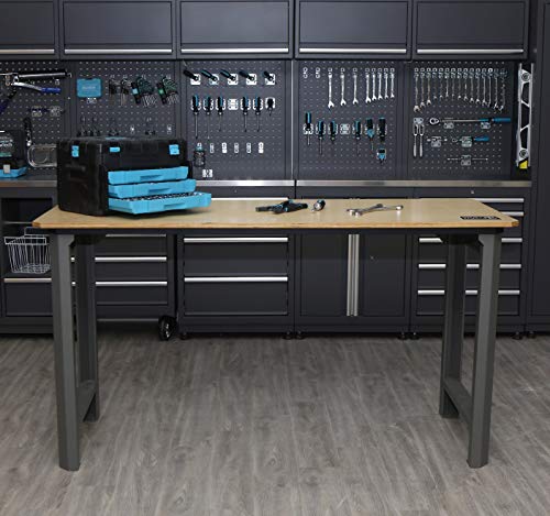 Work Pro Red Workbench WORKPRO Workbench, Durable Steel Frame w/Solid Plywood Top, 72 in. x 30 ...