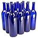 North Mountain Supply 750ml Glass Bordeaux Wine Bottle Flat-Bottomed Cork Finish - Case of 12 - Cobalt Blue