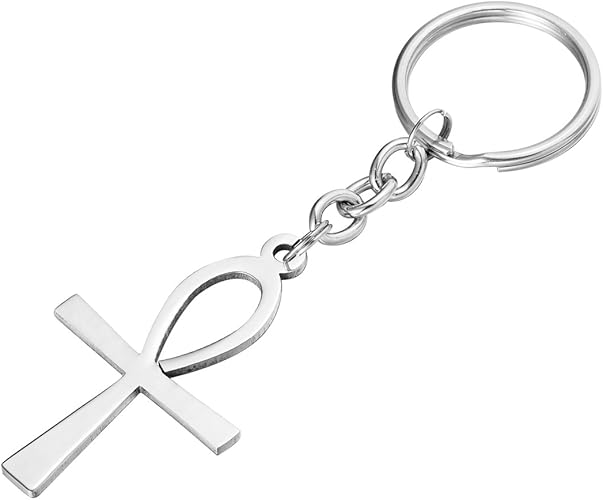 Amazon Housweety ステンレス製 手作り アクセサリーパーツ エジプト十字 アンク チェーン キーリング キーホルダー 45mmx27mm キーホルダー 通販
