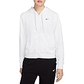 Nike Dri-FIT One Women's Full-Zip French Terry Hoodie (WHITE/BLACK, FB5198-100) Size X-Large
