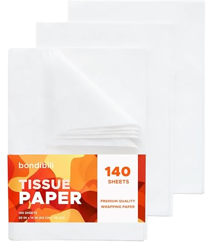 300 Sheets Mustbebonkers Acid-Free Tissue Paper – 50x75cm, 18gsm, Multi-Colour Plain Wrapping Paper