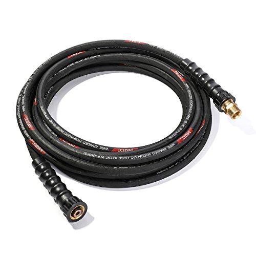 MATCC Pressure Washer Hose 25 FT Pressure Washer Extension Hose M22-14mm Thread with Brass Fitting for Pressure Washers