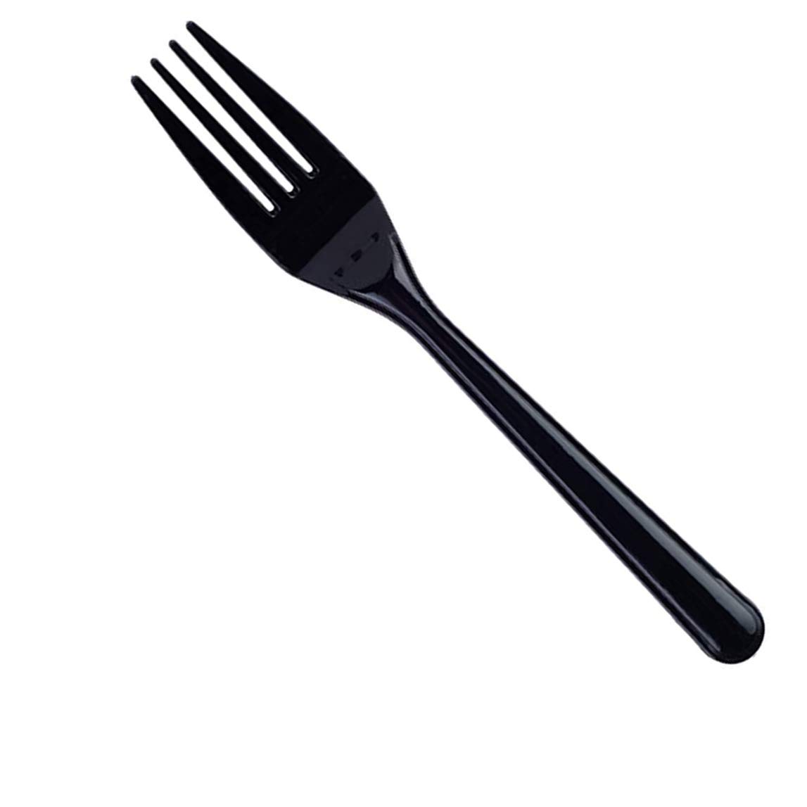 Thali Outlet - 100 x Black Plastic Forks Re-usable Dessert Dinner Starter Cutlery