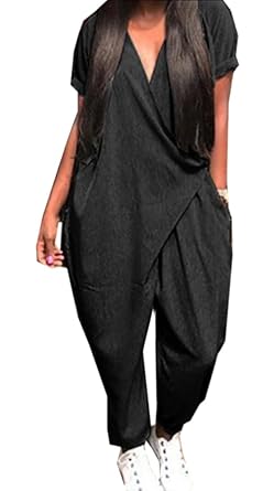 black jogger romper