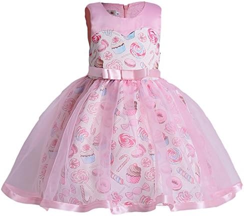 Danna Belle Little Girls Lace Crochet/Print Dress for Ball Party