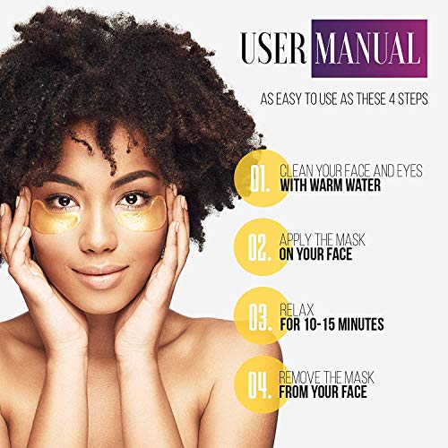 LE GUSHE Under Eye Patches 24K Gold Under Eye Mask AntiAging