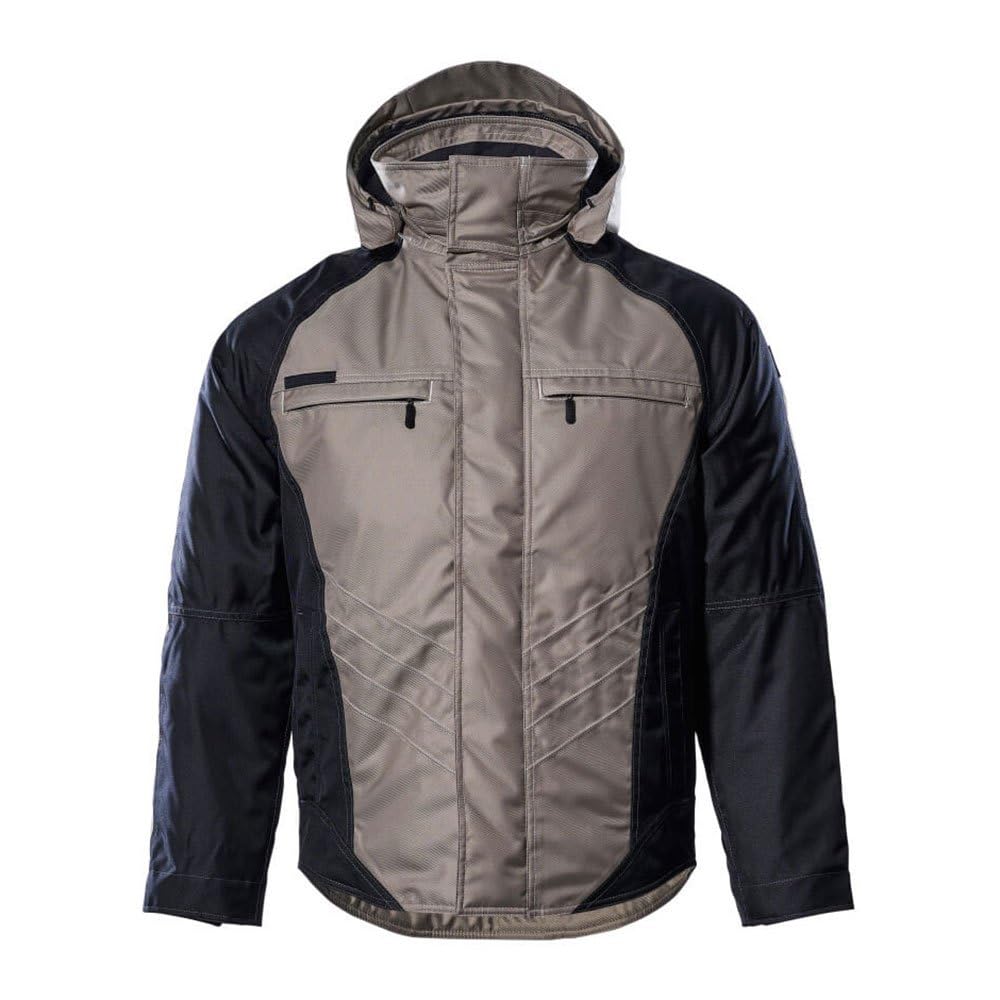 Mascot 12035-211-5509 Frankfurt Unique Quilted Fleece Lining Waterproof Winter Jacket, Size L, Light Khaki/Black