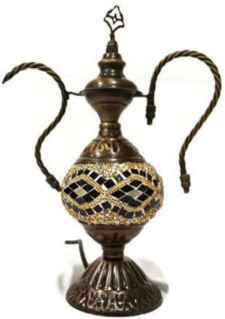 Black and Gold Turkish MosaicTeapot Kettle Style Table lamp Desk Lamp