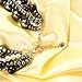 JNF Multi Strand Pearl Necklace for Women Bridal Wedding Pearl Statement Necklace Costume Pearls Necklaces for Ladies Party (Black)