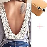 Sandistore Womens Backless Shirt Blouse Tops Shirt (M)