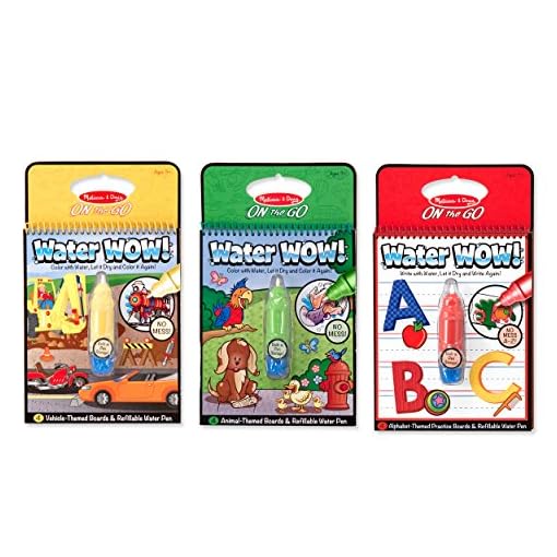 Livres De Peinture Magique à L'eau Melissa & Doug - Thème Véhicules, 4 Pages Réutilisables, Stylo Inclus - Jeu De Voyage Enfants 3-7 Ans