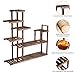 Giantex Flower Rack Wood Plant Stand Wood Shelves Bonsai Display Shelf Indoor Outdoor Yard Garden Patio Multifunctional Storage Rack Bookshelf W/Hollow-Out Rack (47.5’’Lx 10’’Wx 47.5’’H (7 Tier))