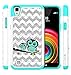 LG X Power Case, Style4U Cute Owl Studded Rhinestone Crystal Bling Hybrid Armor Case Cover for LG X Power with 1 Style4U Stylus [White / Teal]