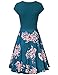 Lotusmile Elegant Dresses, Womens Casual Dress A Line Cap Sleeve V Neck Small, Multicolor Cyan