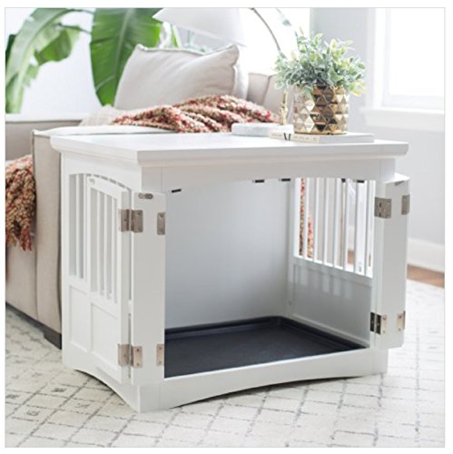 Hot Sale! Indoor Dog Crate End Table Cage Pet House Wooden Kennel Nightstand 2 Door Latch - Thumbnail 2
