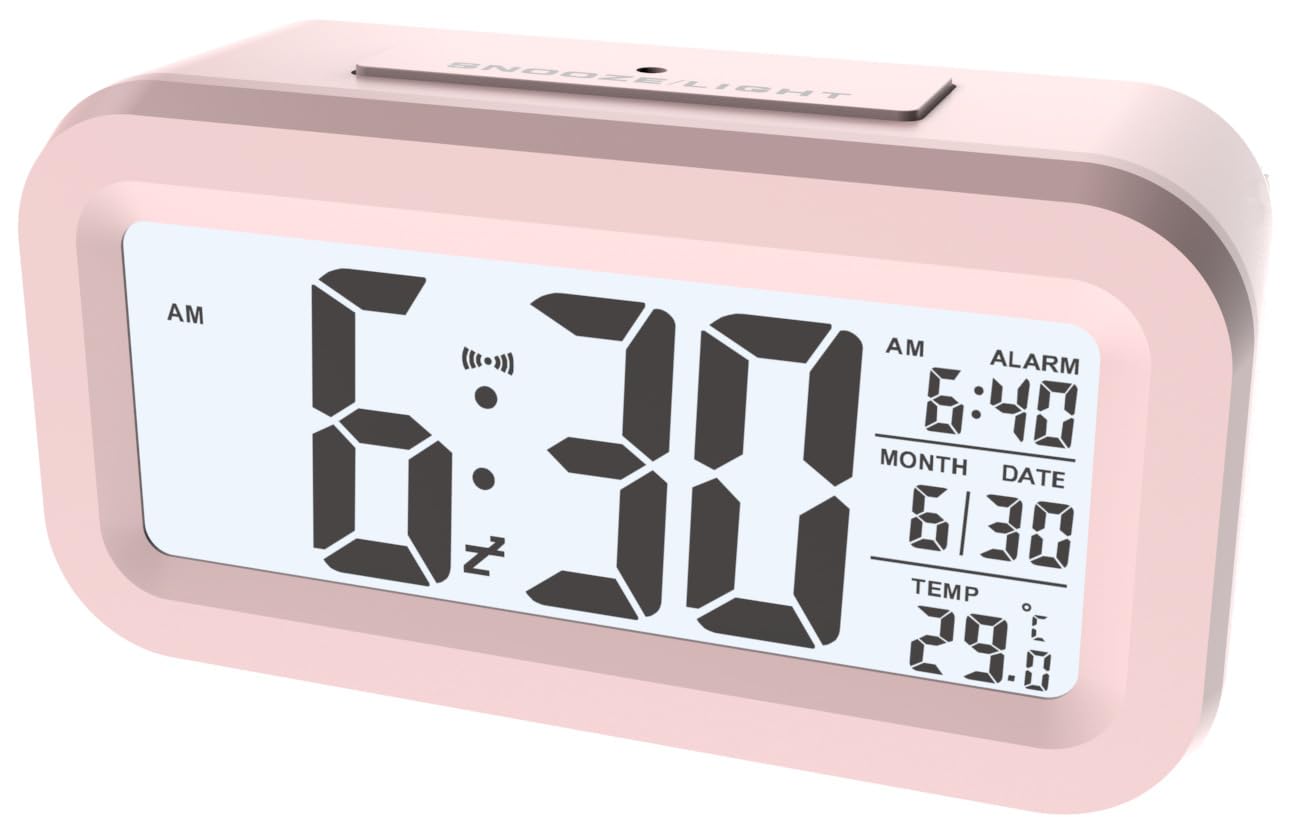 Photo 1 of KAIJIELY 4.5" LCD Digital Alarm Clock, with Indoor Temperature,Snooze Calendar Brightness with Battery Powered Alarm Clocks Bedside for Everyone