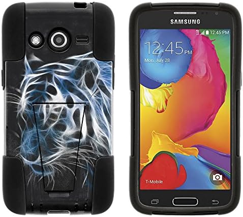 Samsung Galaxy Avant Case, Dual Layer Shell STRIKE Impact Kickstand Case with Unique Graphic Images for Samsung Galaxy Avant SM-G386T (T Mobile, MetroPCS) from MINITURTLE | Includes Clear Screen Protector and Stylus Pen - White Tiger