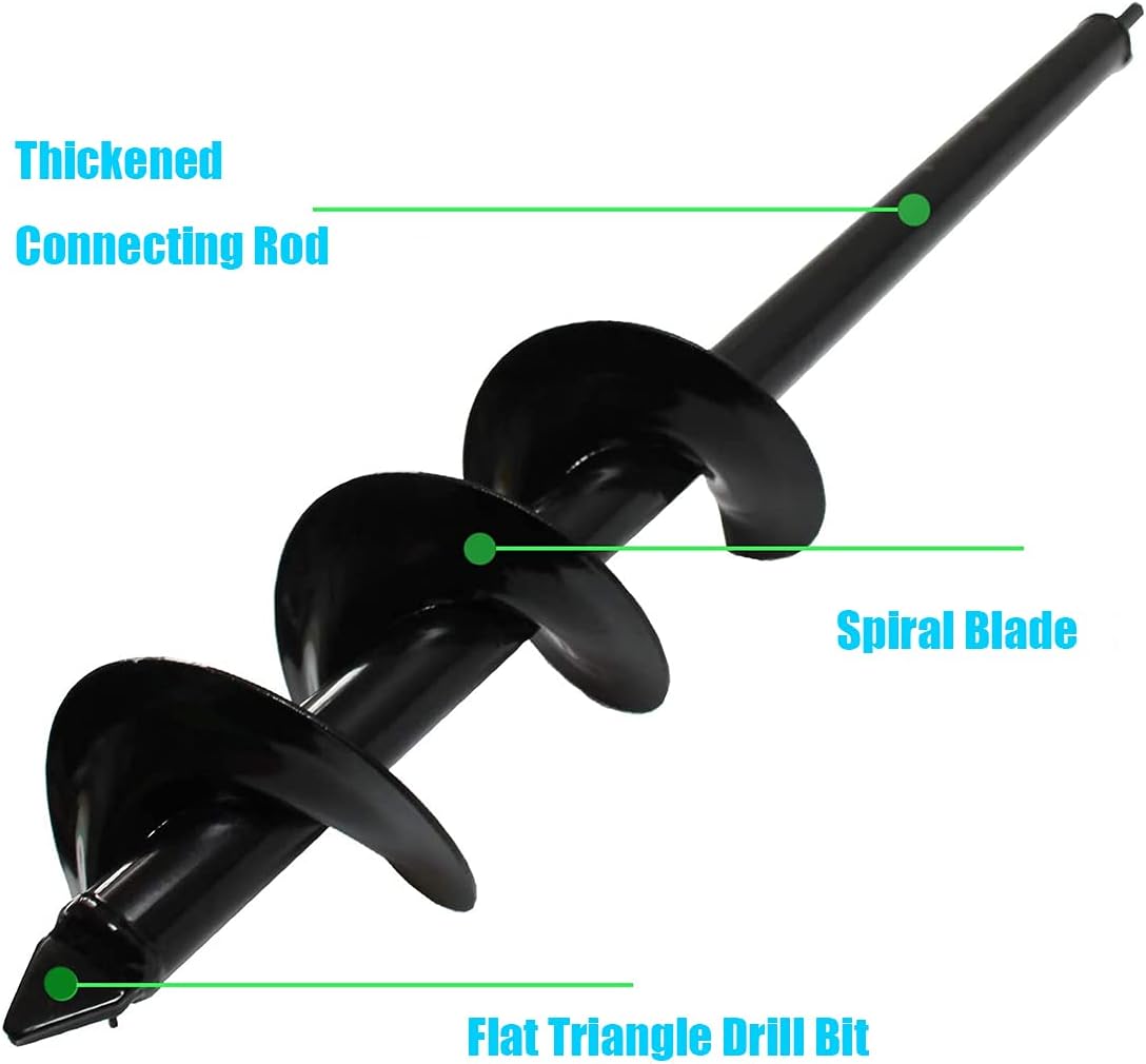 4“ X25”Auger Drill Bit for Planting, Garden Spiral Hole Drill Planter, Plants Drill bit for 3/8” Hex or Larger Drill: Kitchen & Dining