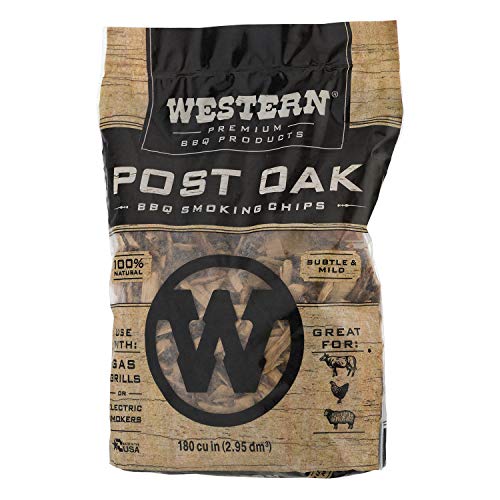 Western Premium BBQ Products Post Oak BBQ Smoking Chips, 180 cu in - Thumbnail 2