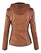 LL WJC663 Womens Removable Hoodie Motorcyle Jacket XL CAMEL
