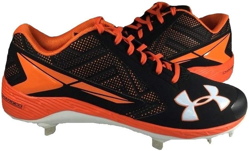 orange baseball cleats molded