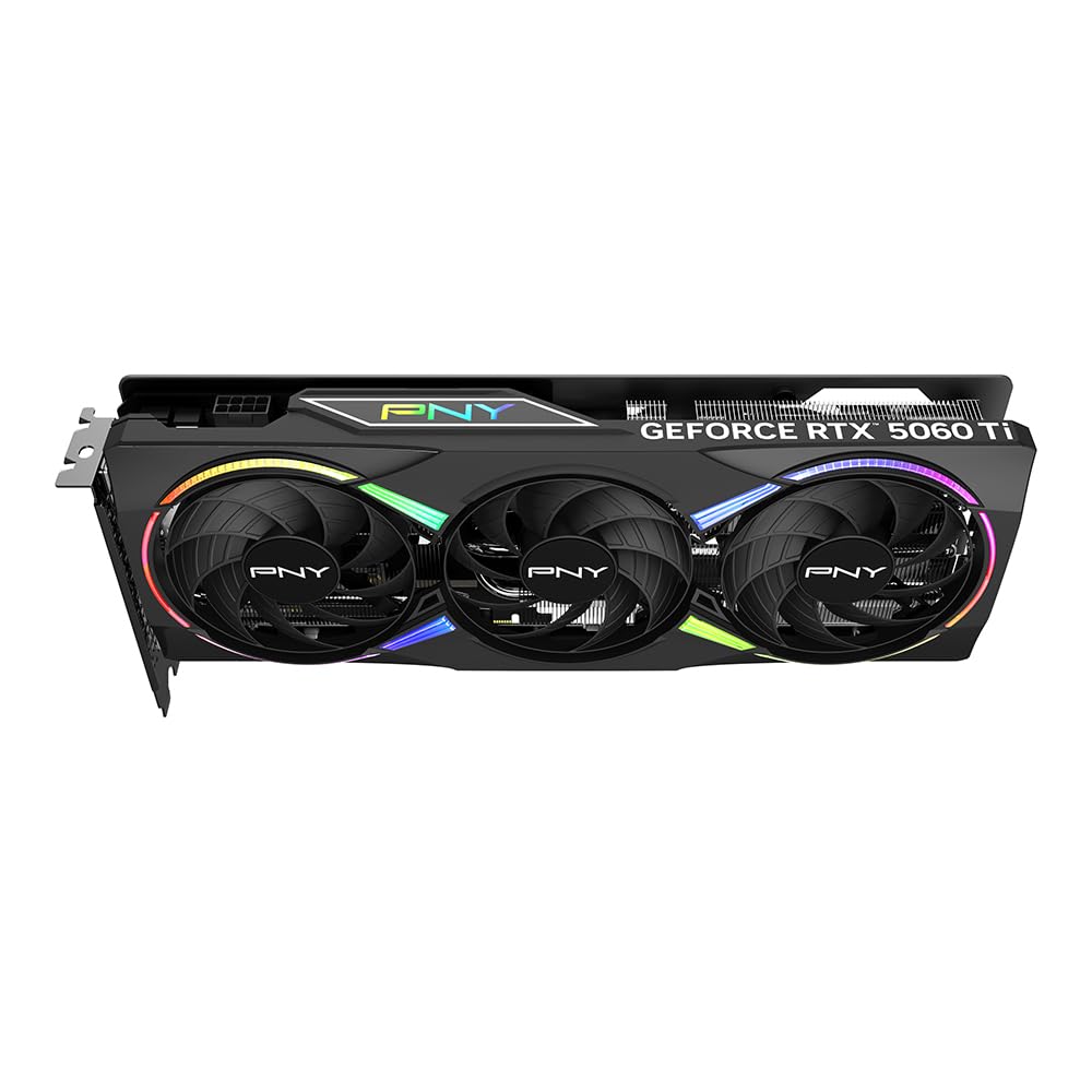PNY NVIDIA GeForce RTX? 5060 Ti 16GB ARGB Overclocked Triple Fan Graphics Card (DLSS 4, PCIe 5.0, HDMI/DP 2.1, 2-Slot, Epic-X? RGB Lighting)