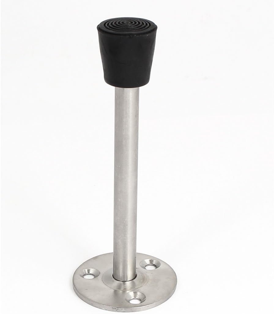 sourcing map Floor Mounted Door Stop Stopper Bumper Silver Tone 120mm Long, 120mm,1pcs