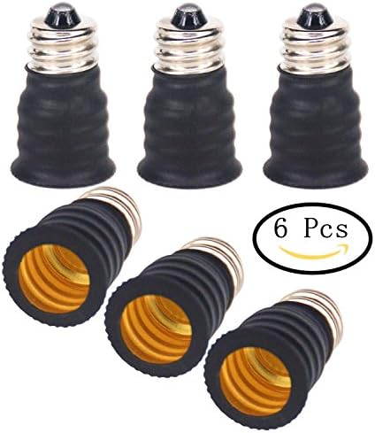 6pcs E12 to E14 Lamp Bulb Base Socket Lamp Holder Converter Adapter for Lamp Converter, LED Lamp Socket Adapter