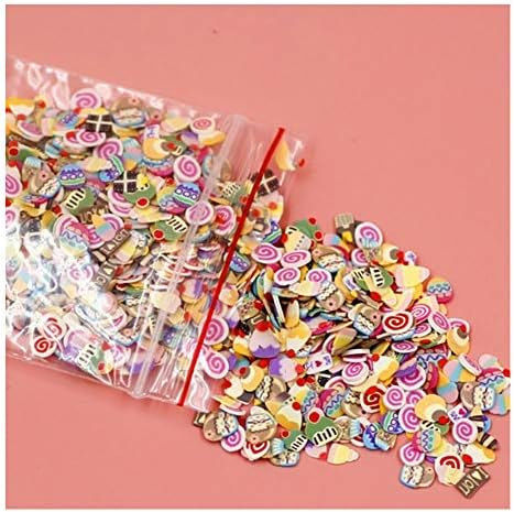 Cren 1000pcs DIY Nail Art Accessories Decorations Soft Clay 3D Assorted Patterns Slices