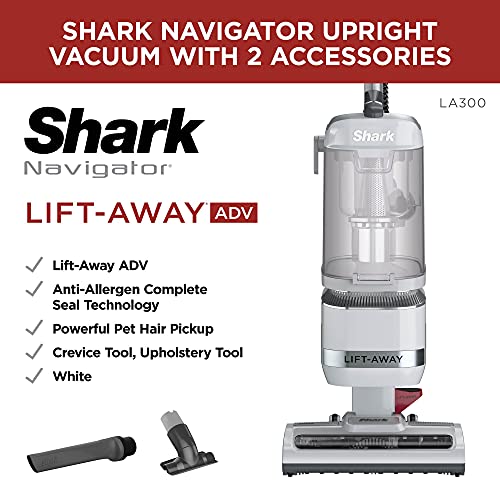 Shark LA300 Navigator LiftAway ADV Corded Upright Vacuum, White