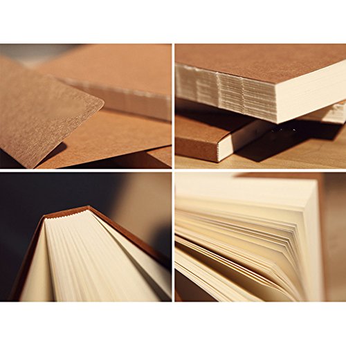 Oak-Pine Vintage Kraft Cover Notebook Drawing Scrawl Notepad Travel Journal Sketchbook Diary Memo Book with Blank Paper 56 Sheets / 112 Pages, Brown Paper 32K - Thumbnail 3