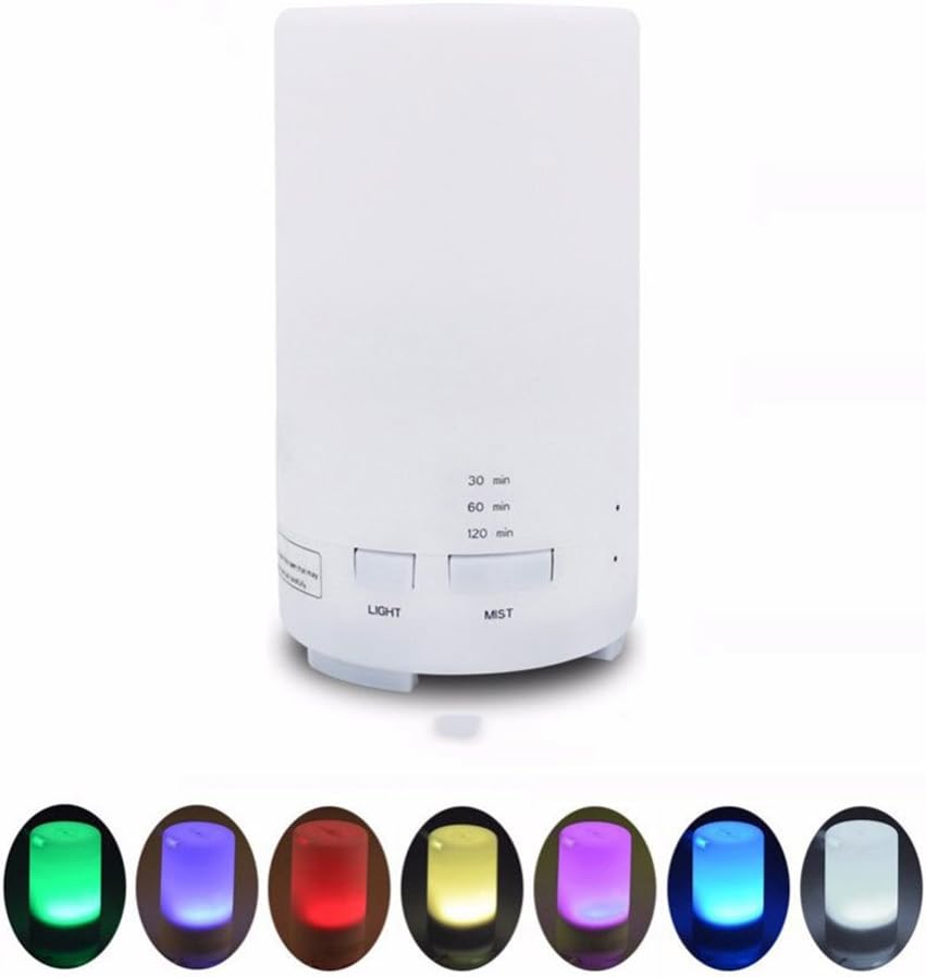 Cool Mist Ultrasonic Humidifier and Aroma Diffuser with 7 Colour Changing LED Lights, Aromatherapy Essential Oil Diffuser Air Purifier for Home Yoga Office Spa Bedroom Baby Room