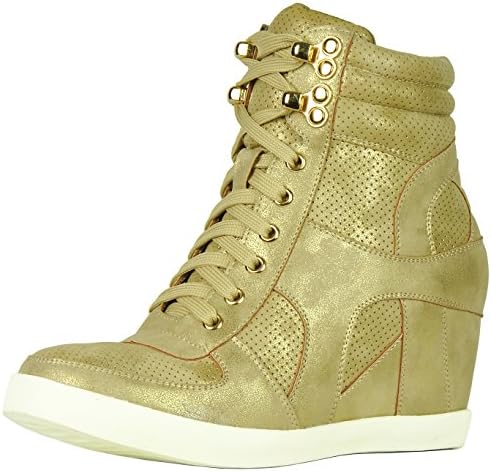 Refresh Footwear Women's High Top Hidden Wedge Fashion Sneaker