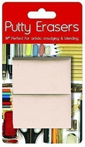 2 x Putty Erasers Set Art Artistic Smudging Blending Craft Pastels Charcoal, White