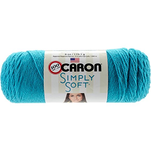 Caron Simply Soft Brites Yarn (4) Medium Gauge 100% Acrylic - 6oz - Blue - Machine Wash & Dry