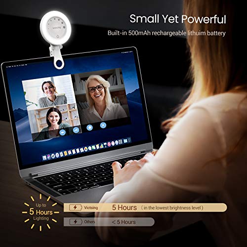 Selfie Ring Light, VicTsing Ring Light for Laptop 60 Led Phone Ring Light Clip on 3 Light Modes Rechargeable Lighting for Zoom Video Conference, Tiktok/YouTube Photography, Makeup