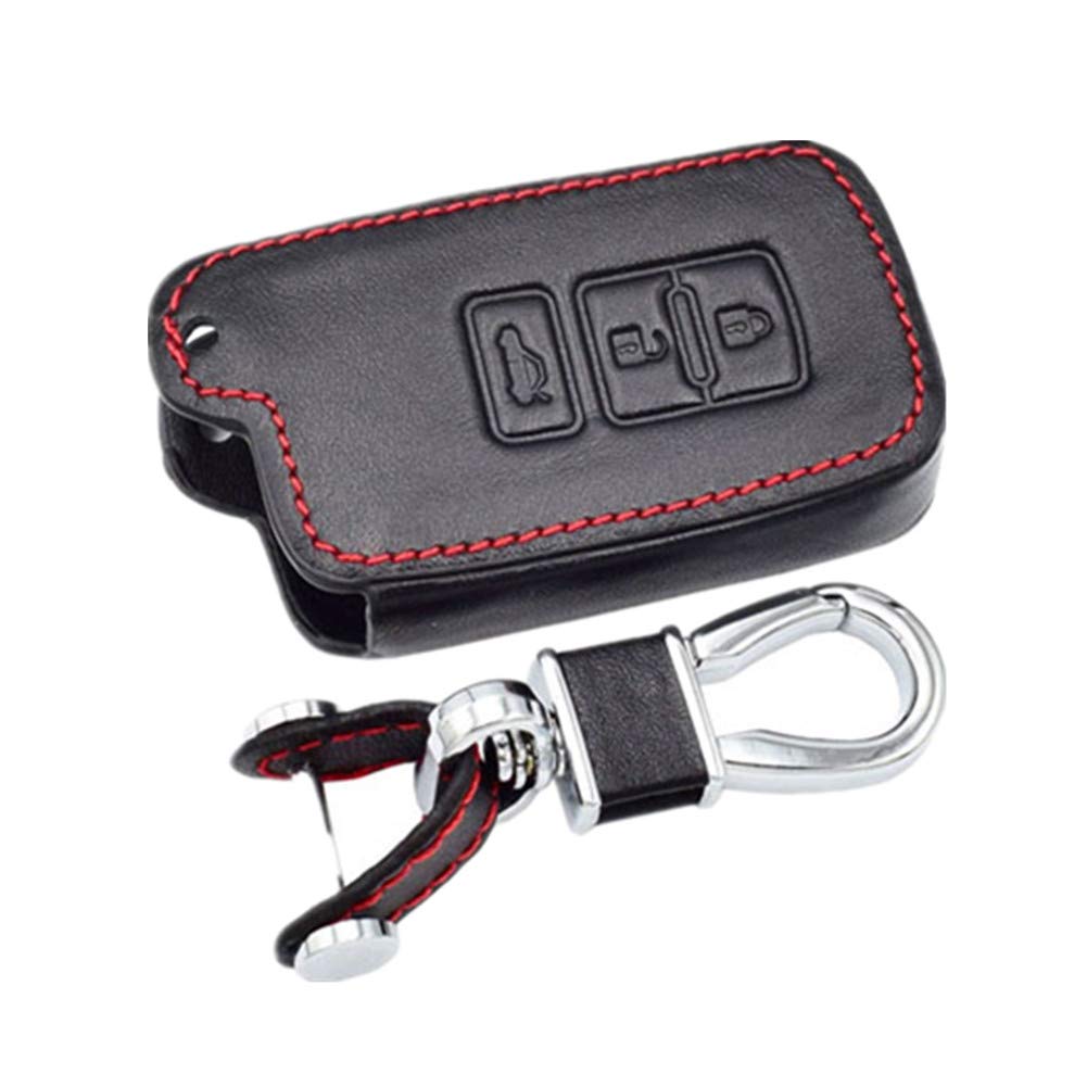 Happyit Leather Car Key Cases Cover keychain for Toyota Camry Corolla Avalon Rav4 Land Cruiser 3 Buttons Keyless