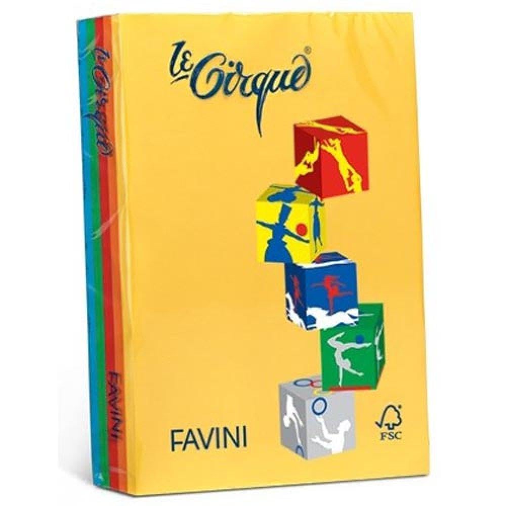 Favini Coloured Ream Paper 500 Sheets A4 80gr Lecirque Assorted in 5 Intense Colours [A71X514]
