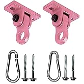 ABUSA Heavy Duty Pink Swing Hangers Screws Bolts Included Over 5000 lb Capacity Playground Porch Yoga Seat Trapeze Wooden Sets Indoor Outdoor 2 Pack