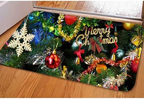 Dellukee Christmas Doormats Tree and Gift Pattern Indoor Outdoor Funny Non Slip Durable Washable Home Decorative Door…