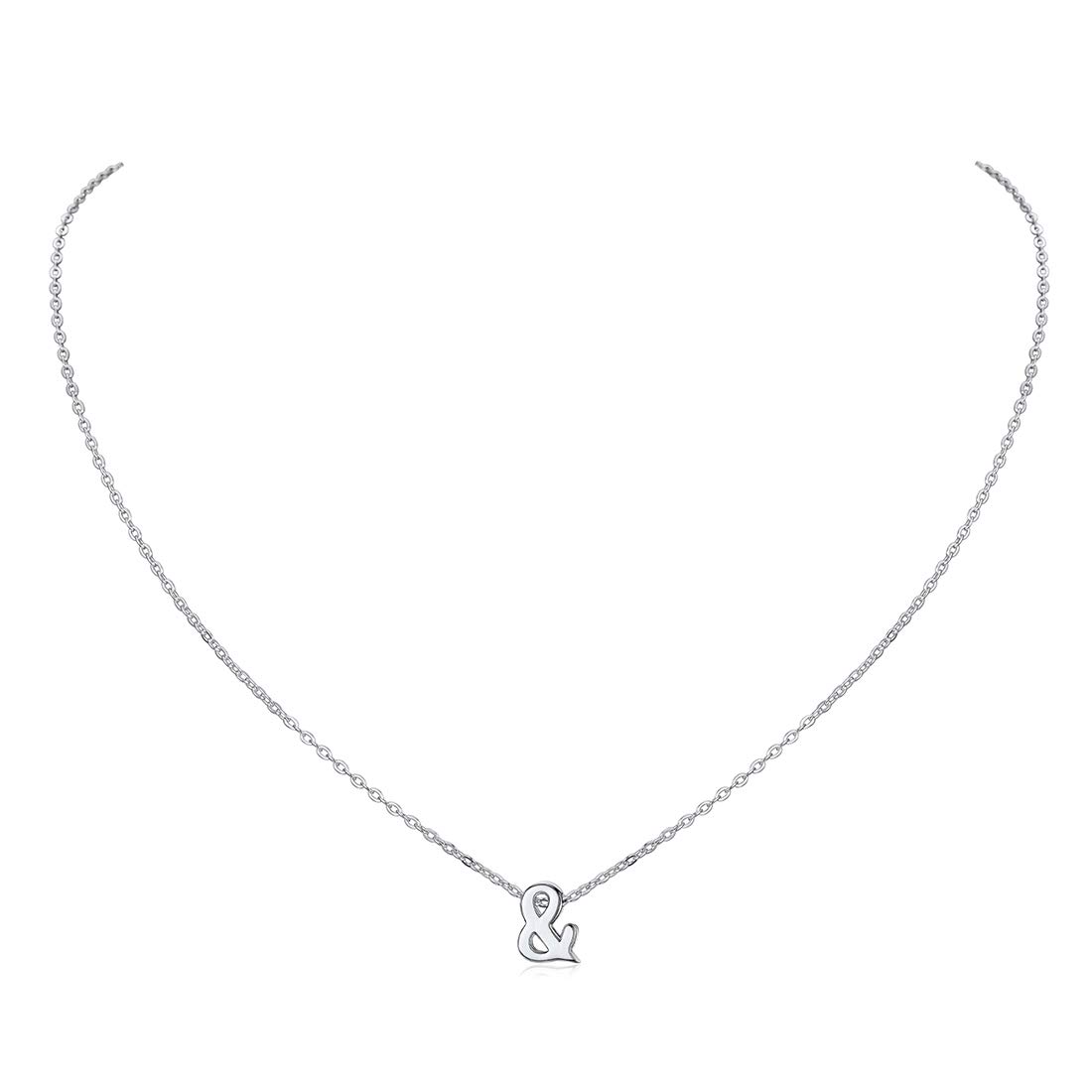 ChicSilver925 Sterling Silver Ampersand Symbol Necklace Minimalist and Sign Pendant Necklace Layering Necklace for WomenRecycled Claim Standard Blended