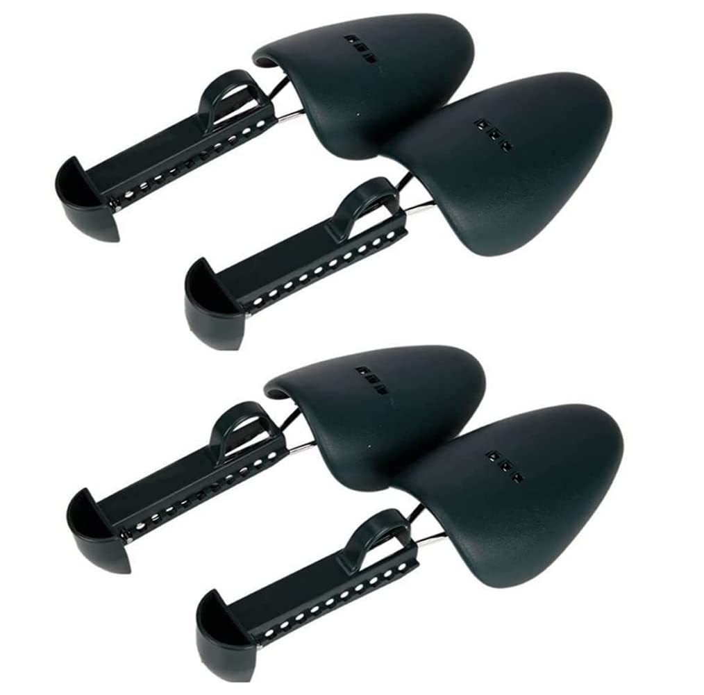 Bamboopack 2 Pairs Plastic Adjustable Length Men Shoe Stretcher Shoe Tree Practical Boot Shoe Stretcher Shoe Support Boot Holder to Keep Shape and Resists Creases and Unpleasant Odors-Black